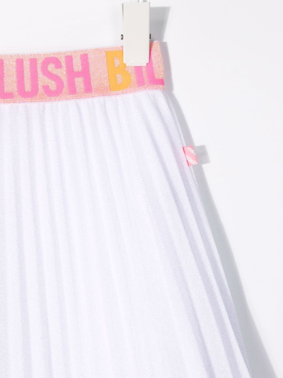 Shop Billieblush Logo-waistband Pleated Skirt In White