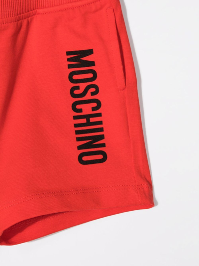 Shop Moschino Logo-print Shorts In Red