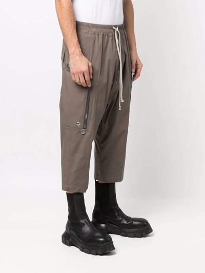 Shop Rick Owens Drawstring-waist Drop-crotch Trousers In Green