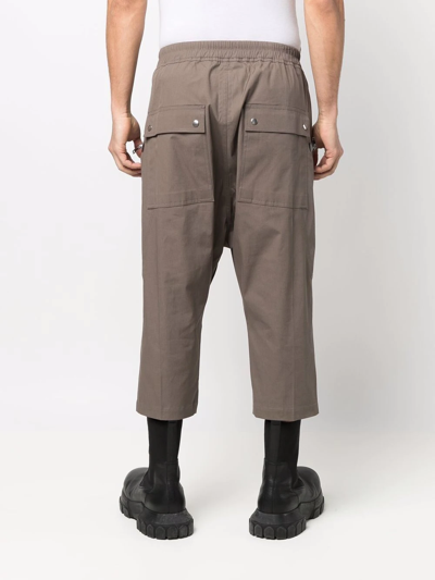 Shop Rick Owens Drawstring-waist Drop-crotch Trousers In Green