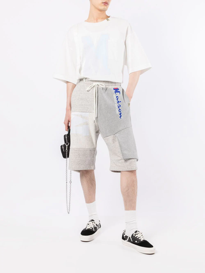 Shop Miharayasuhiro Side Logo-print Shorts In Grey