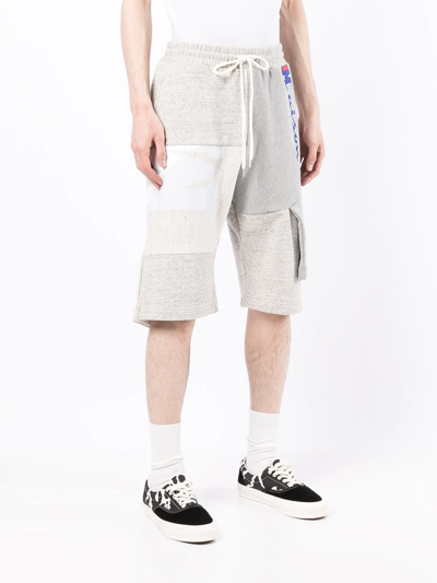 Shop Miharayasuhiro Side Logo-print Shorts In Grey