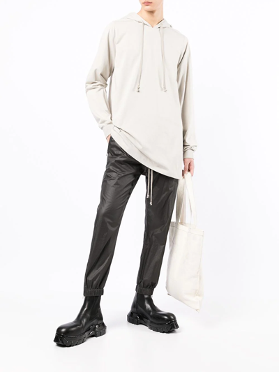 Shop Rick Owens Long-sleeved Cotton Hoodie In Grey