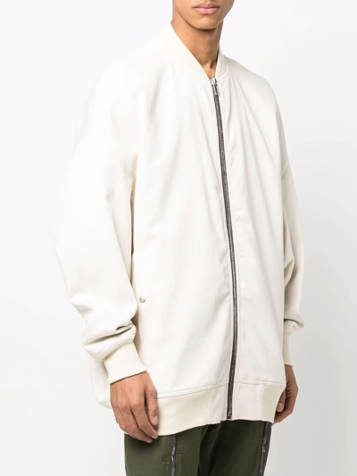 Shop Rick Owens Cotton Bomber Jacket In Neutrals