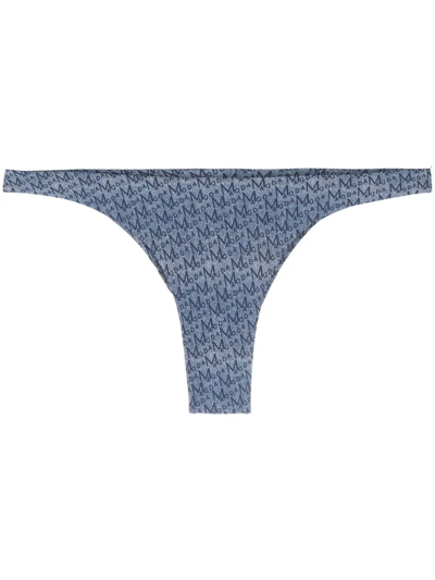 Shop Magda Butrym Logo-print Bikini Bottoms In Blue