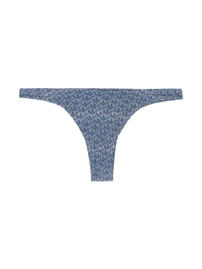 Shop Magda Butrym Logo-print Bikini Bottoms In Blue