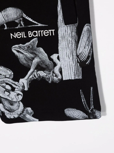 Shop Neil Barrett Graphic-print Track Shorts In Black