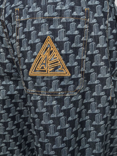 Lanvin Geometric-print Bermuda Shorts In Blue