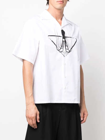 Shop Prada Octopus Triangle Logo Print Shirt In White