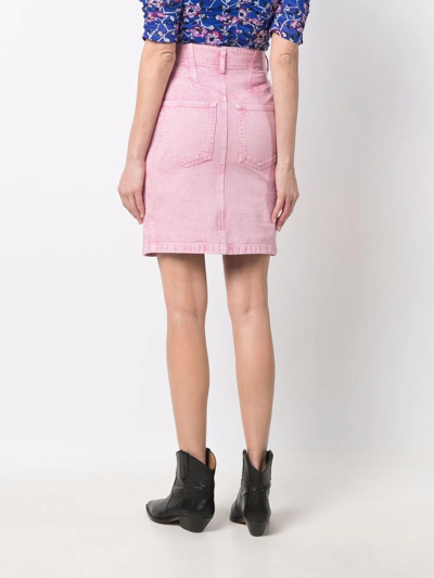 Shop Isabel Marant Étoile High-waisted Denim Skirt In Pink