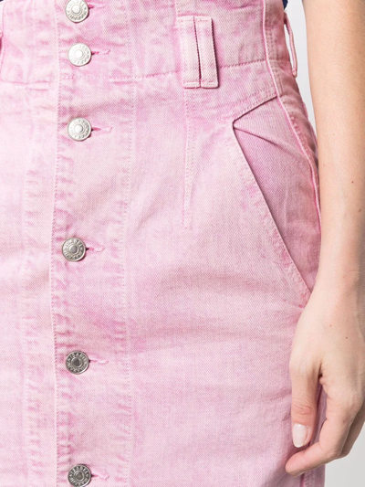 Shop Isabel Marant Étoile High-waisted Denim Skirt In Pink