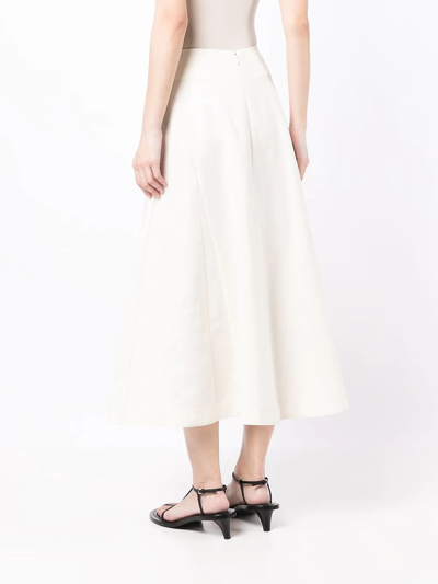 Shop Jil Sander High-rise Cotton A-line Skirt In White