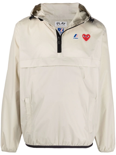 Comme Des Garçons Play X K-way Logo-patch Lightweight Jacket In Beige |  ModeSens