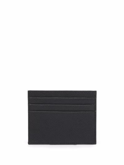 Shop Prada Saffiano Leather Card Holder In Black