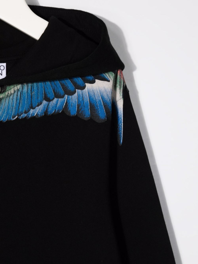 Marcelo County Of Milan Kids' Wings-print Zip-fastening Hoodie In Black ModeSens