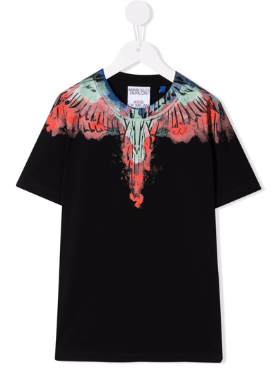 Shop Marcelo Burlon County Of Milan Wings-print Short-sleeve T-shirt In Black