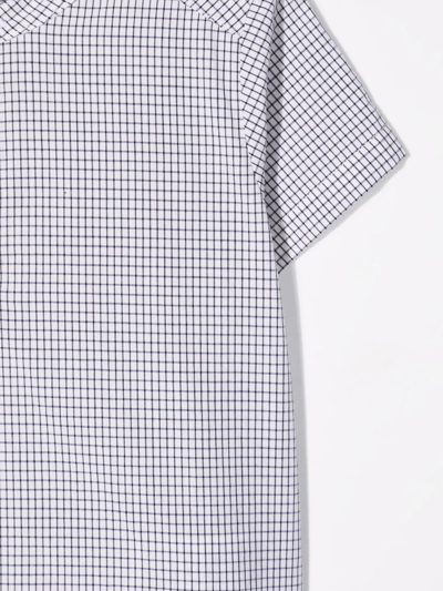 Shop Bonpoint Checked Short-sleeve Shirt In Neutrals