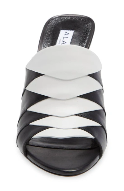 Shop Alaïa 3d Graphic Slide Sandal In Noir/ Blanc
