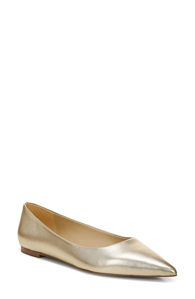 Sam Edelman Wanda Womens Comfort Insole Pointed Toe Ballet Flats In Molten Gold