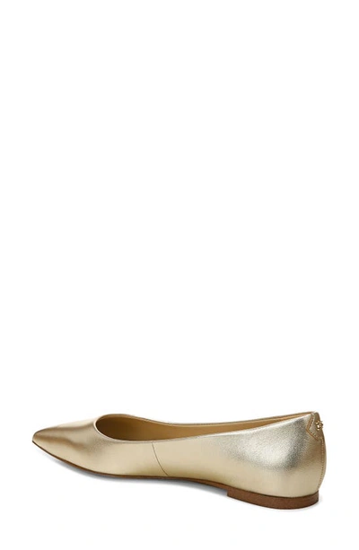 Sam Edelman Wanda Womens Comfort Insole Pointed Toe Ballet Flats In Molten Gold