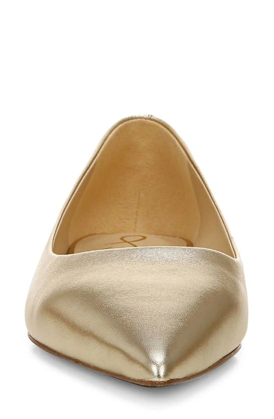 Sam Edelman Wanda Womens Comfort Insole Pointed Toe Ballet Flats In Molten Gold