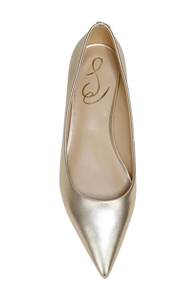 Sam Edelman Wanda Womens Comfort Insole Pointed Toe Ballet Flats In Molten Gold