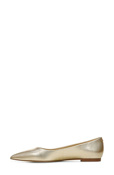 Sam Edelman Wanda Womens Comfort Insole Pointed Toe Ballet Flats In Molten Gold