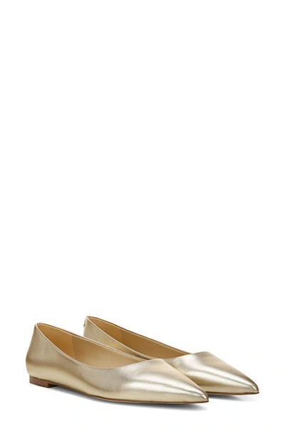 Sam Edelman Wanda Womens Comfort Insole Pointed Toe Ballet Flats In Molten Gold