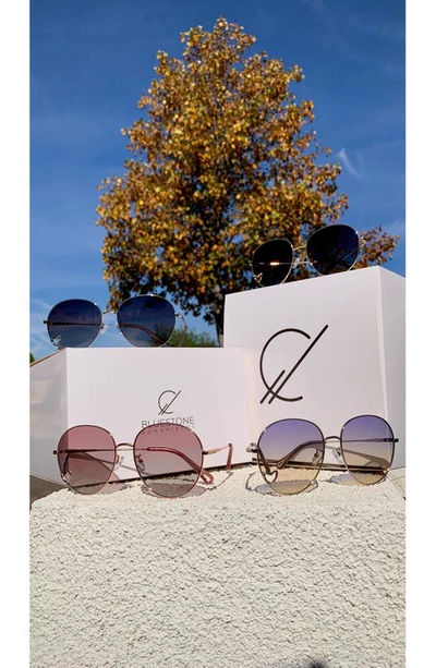 Shop Bluestone Sunshields Love 53mm Polarized Round Sunglasses In Rose Gold / Pink