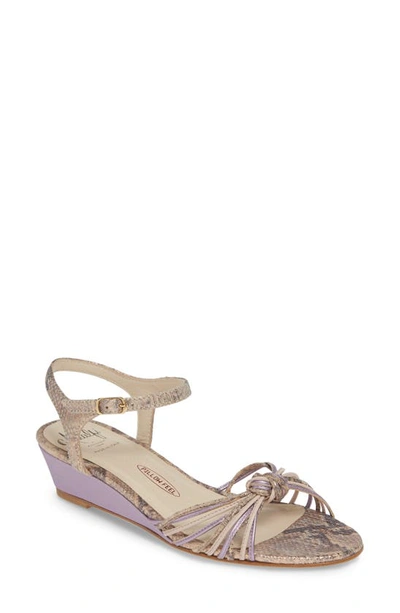 Shop Amalfi By Rangoni Maldive Wedge Quarter Strap Sandal In Copper Animal Print Leather