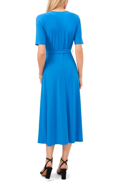 Shop Chaus Tie Waist Midi Dress In Blue