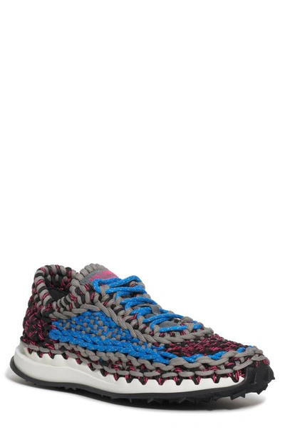 Shop Valentino Crochet Low Top Sneaker In Stone/ Nero