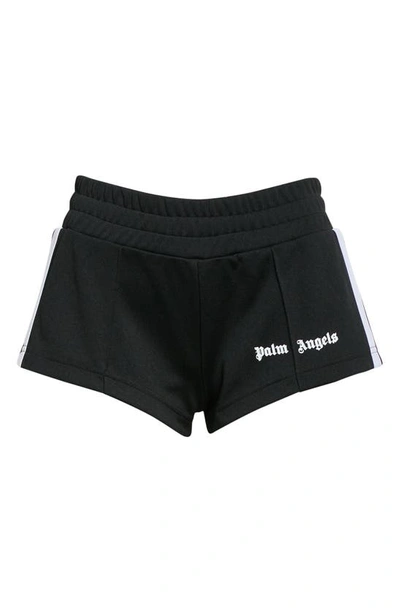 Shop Palm Angels Logo Track Hot Shorts In Black White