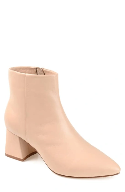 Shop Journee Signature Tabbie Pointed Toe Bootie In Nude