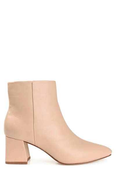 Shop Journee Signature Tabbie Pointed Toe Bootie In Nude