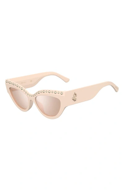 Shop Jimmy Choo 55mm Gradient Cat Eye Sunglasses In Ivory / Pink Flash