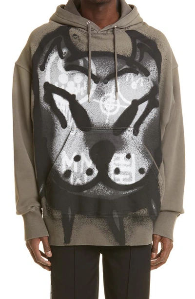 Shop Givenchy X Chito Dog Print Oversize Cotton Hoodie In 309-military Green
