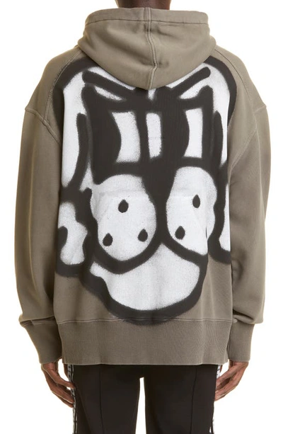Shop Givenchy X Chito Dog Print Oversize Cotton Hoodie In 309-military Green