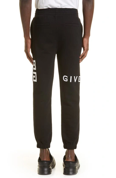 Shop Givenchy 4g Embroidered Slim Fit Cotton Joggers In Black