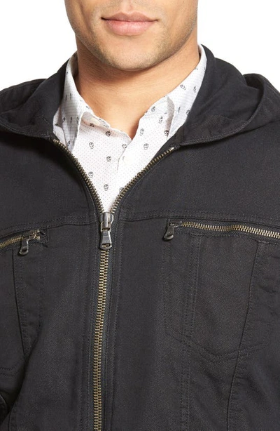 Shop John Varvatos Hooded Denim Jacket In Black