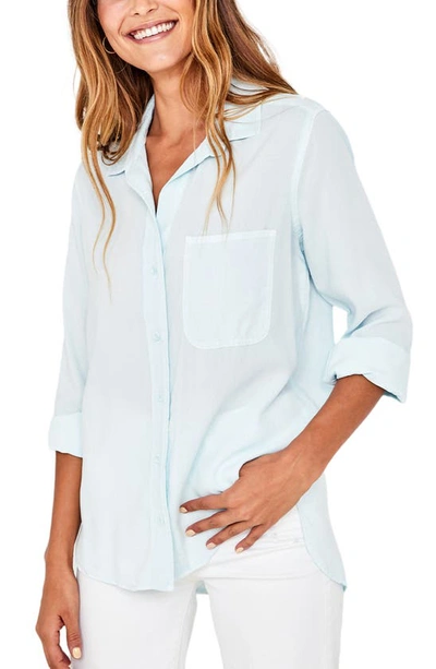 Shop Bella Dahl Shirttail Button-up Shirt In Sea Foam