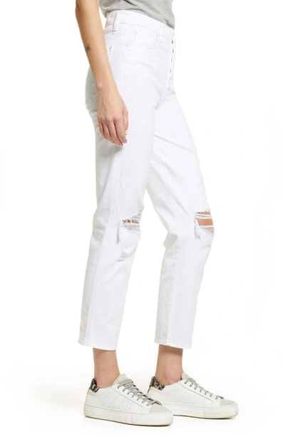 Shop 7 For All Mankind High Waist Ripped Button Fly Jeans In Royce Blanc