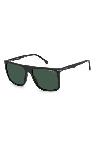 Shop Carrera Eyewear Gradient Oversize Rectangular Sunglasses In Matte Black / Green Polar