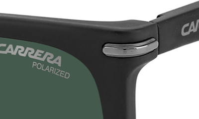 Shop Carrera Eyewear Gradient Oversize Rectangular Sunglasses In Matte Black / Green Polar