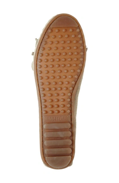 Minnetonka 'kilty' Suede Moccasin In Stone Suede