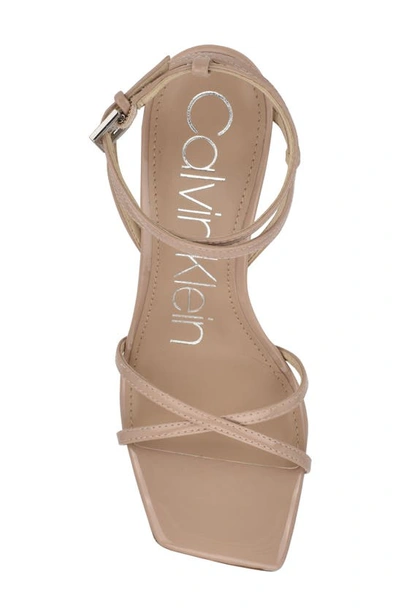 Calvin Klein Women's Tegin Strappy Dress High Heel Sandals Women's Shoes In  Nude - Faux Patent Leather | ModeSens