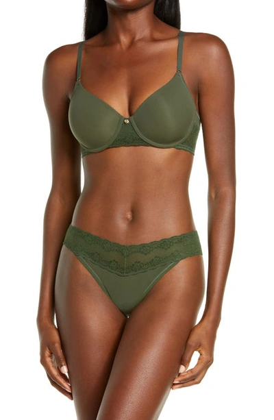 Shop Natori Bliss Perfection Thong In Ivy