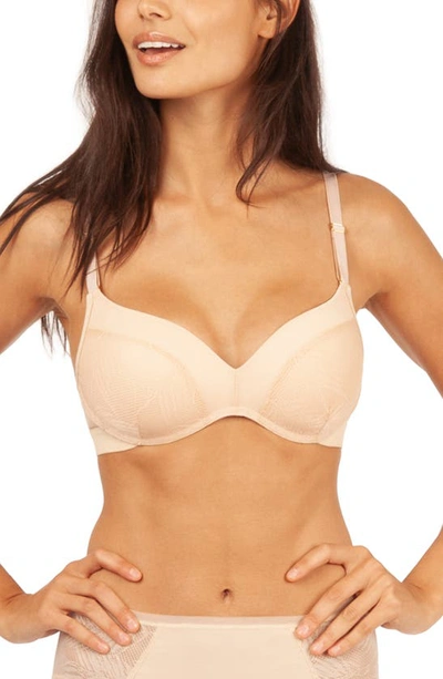 Shop Lively The Smooth Lace No-wire Push-up Bra In Toasted Almond