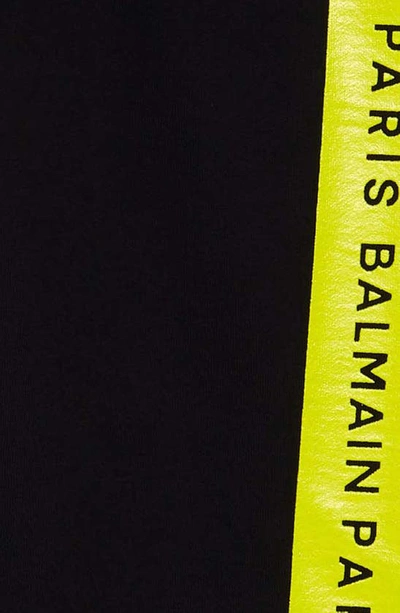 Shop Balmain Kids' Logo Stripe Joggers In Bk/ Yellow