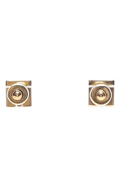 Shop Givenchy 4g Stud Earrings In Golden Yellow